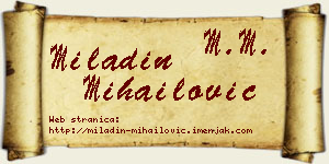 Miladin Mihailović vizit kartica
